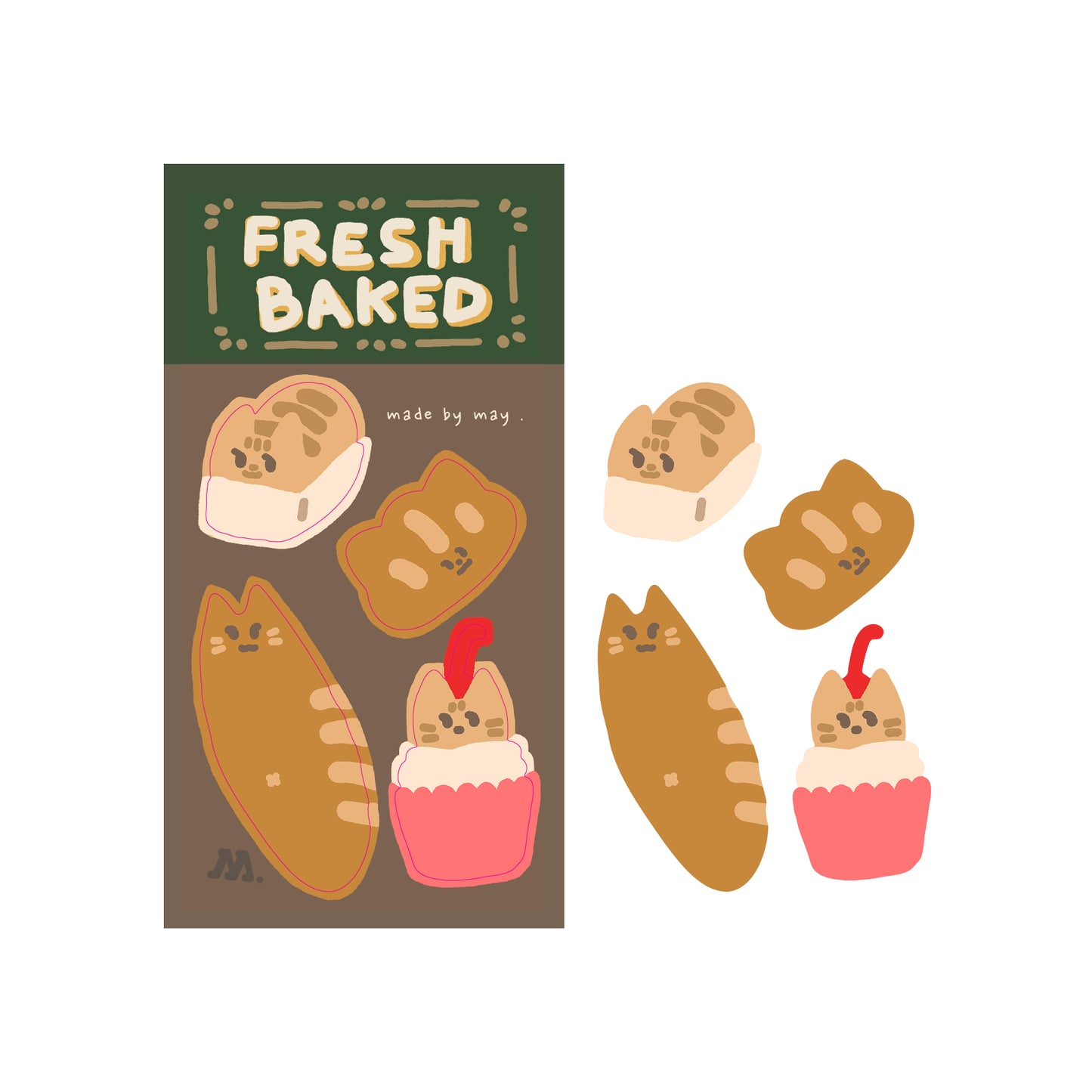 Sticker Sheet Mini - Cat Breads