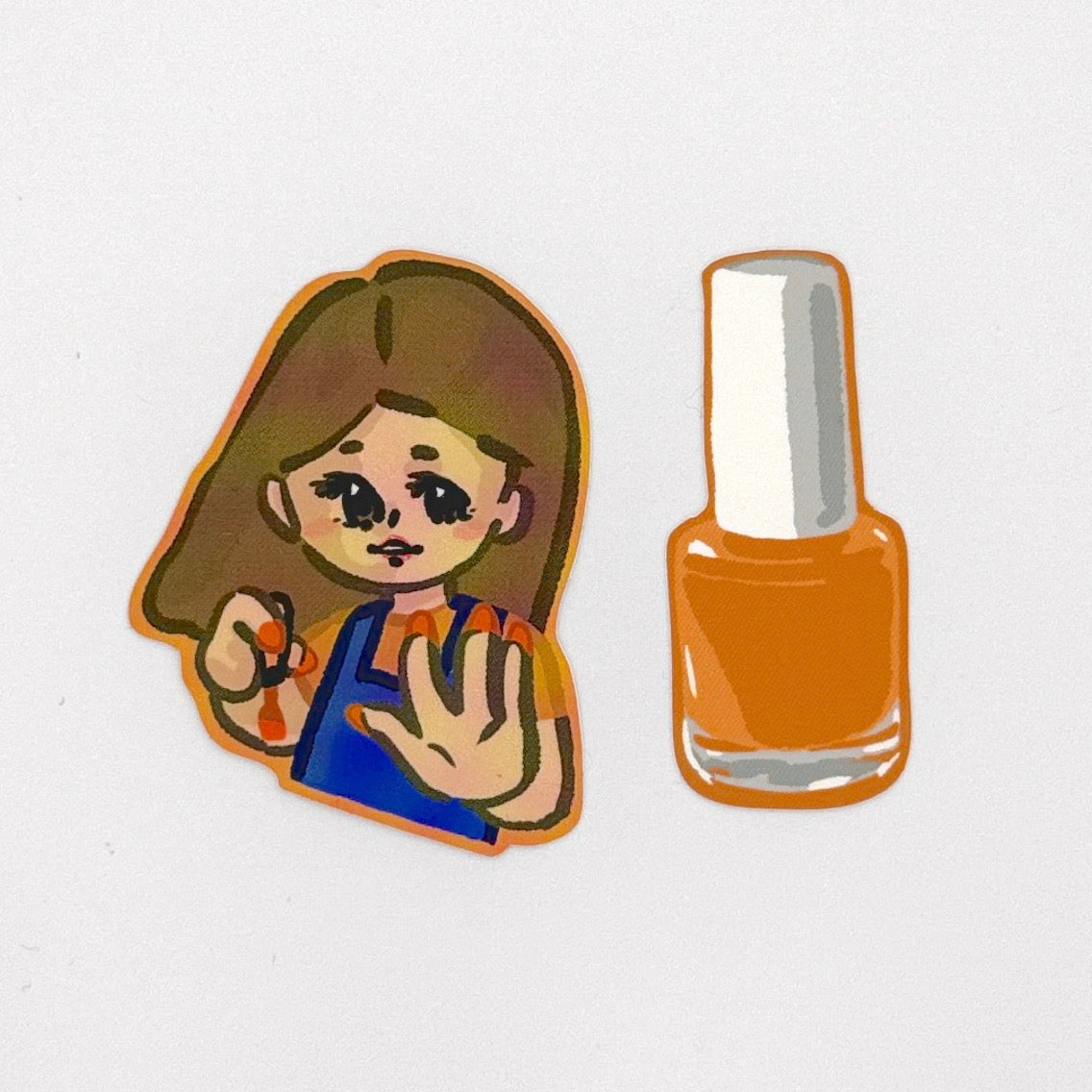 Sticker - Cute Nails! - Orange