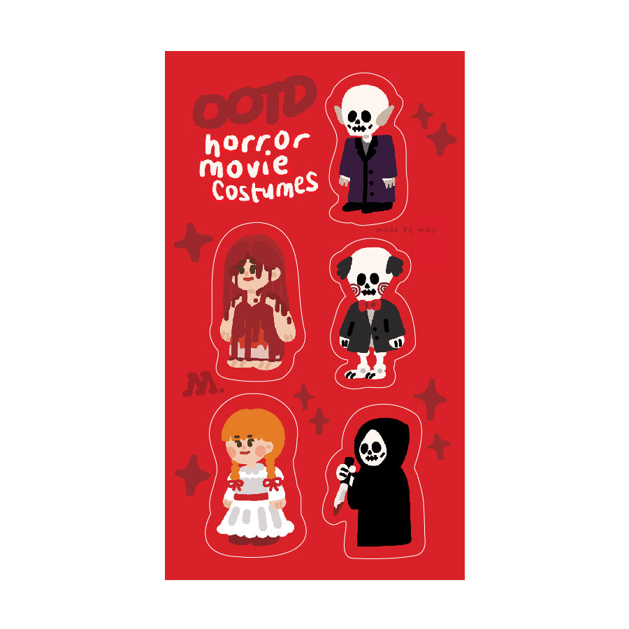 Sticker Sheet -  Horror Movie Costumes