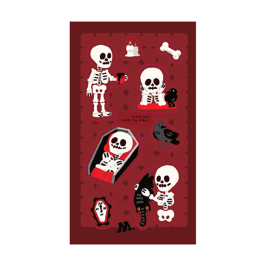 Sticker Sheet -  Sulking Skeleton
